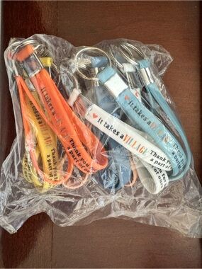 Set of 12 It Takes a Village Thank You Keychain Wristlet - Multicolor